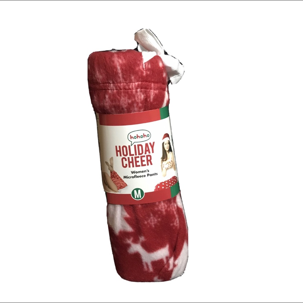 Christmas Theme Pajama Pants Medium Red New